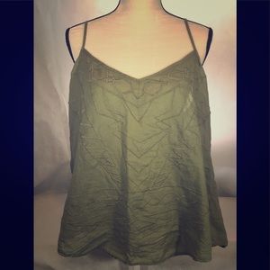 Maurice’s olive embroidered sheer tank